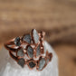 Multi - Stone Raw Aquamarine Ring || Copper Aquamarine Ring || Rough March Ring || March Birthstone Ring || Electroformed Ring