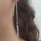 Rough Quartz Threaders | Dainty Ear Thread Earrings | Clear Quartz Earrings Silver, Festival Jewelry | Everyday Raw Quartz Threaders