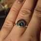 Blue Topaz Sunburst Silver Ring