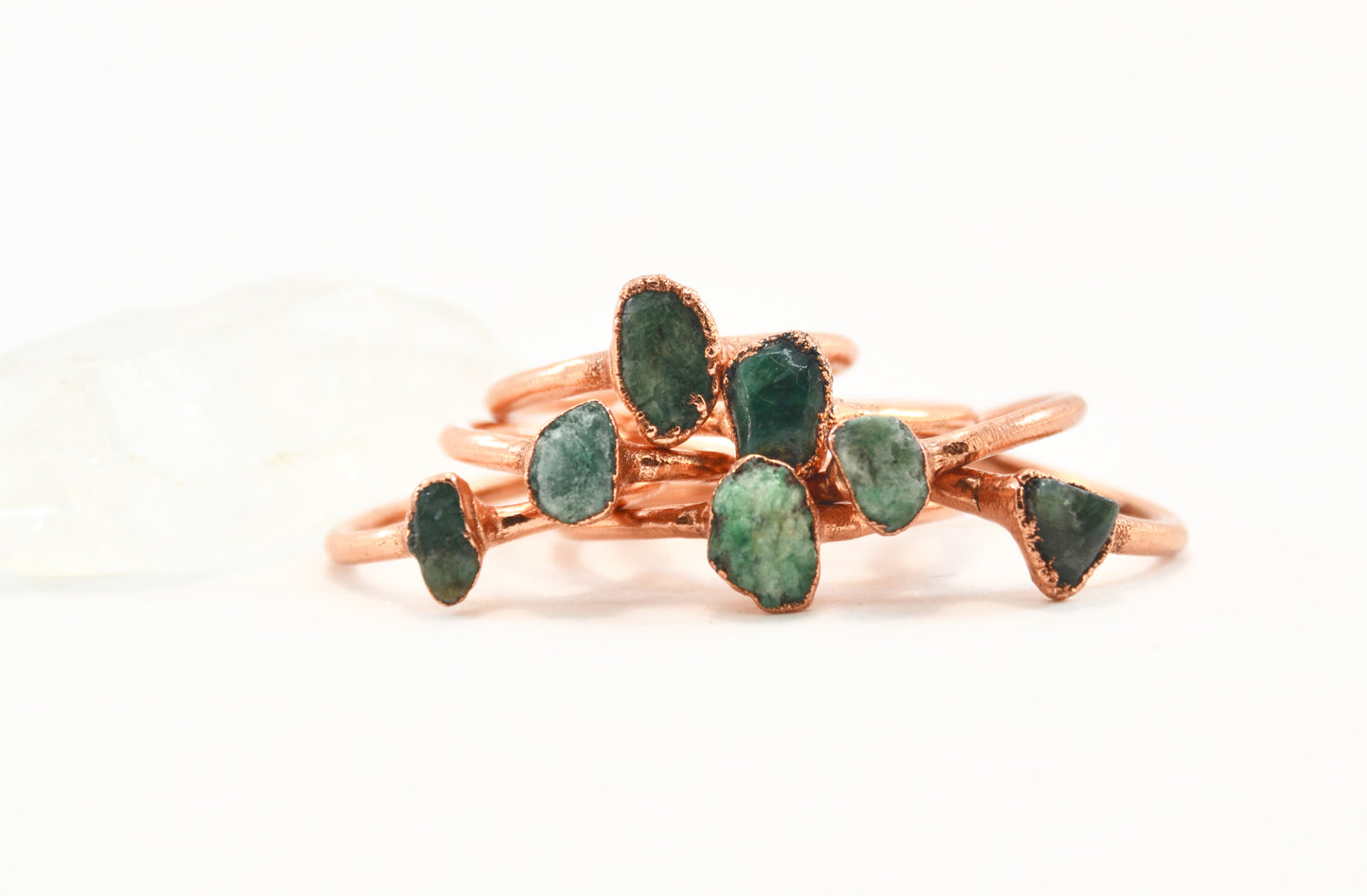 Emerald Copper Ring || May Birthstone Ring