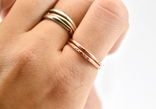 Copper Stacking Ring | Hammered Band Ring | Minimalist Jewelry |