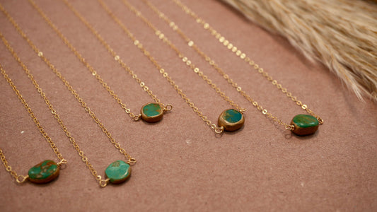14K Gold Filled Natural Turquoise Necklace || December Birthstone || December Necklace || Gold Filled Everyday Necklace