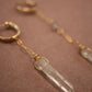 Sunburst Huggers 14K Gold Filled Clear Quartz & Herkimer Diamond || Asymmetrical Earrings ||