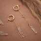 Sunburst Huggers 14K Gold Filled Clear Quartz & Herkimer Diamond || Asymmetrical Earrings ||