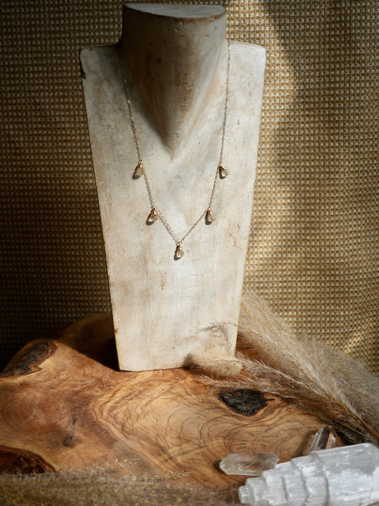 Golden Rutilated Quartz Necklace | Gold Filled Rutile Quartz || Golden Rutile Quartz || Raindrop Necklace || Minimalist 14K GF Necklace