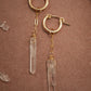 Starlight Huggers Small || 14K Gold Filled Clear Quartz Hoops ||Everyday Crystal Earrings