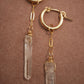 Starlight Huggers Small || 14K Gold Filled Clear Quartz Hoops ||Everyday Crystal Earrings