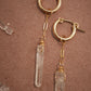 Starlight Huggers Small || 14K Gold Filled Clear Quartz Hoops ||Everyday Crystal Earrings