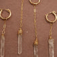 Starlight Huggers Small || 14K Gold Filled Clear Quartz Hoops ||Everyday Crystal Earrings
