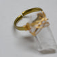 Adjustable Clear Quartz Crystal Brass Wire Wrapped Ring || April Birthstone