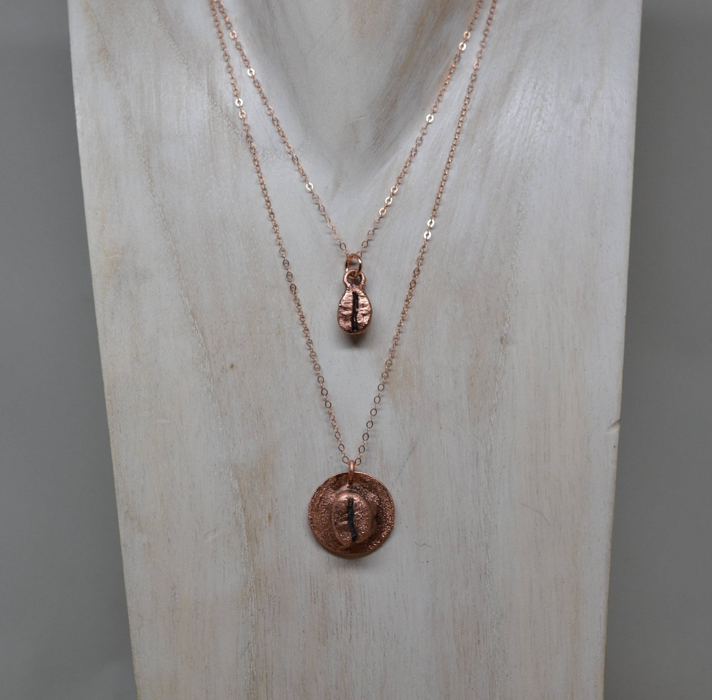 Dainty Copper Coffee Bean Necklace
