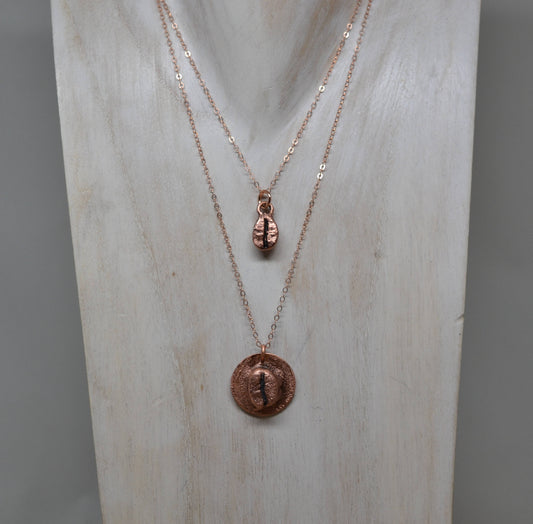 Dainty Copper Coffee Bean Necklace
