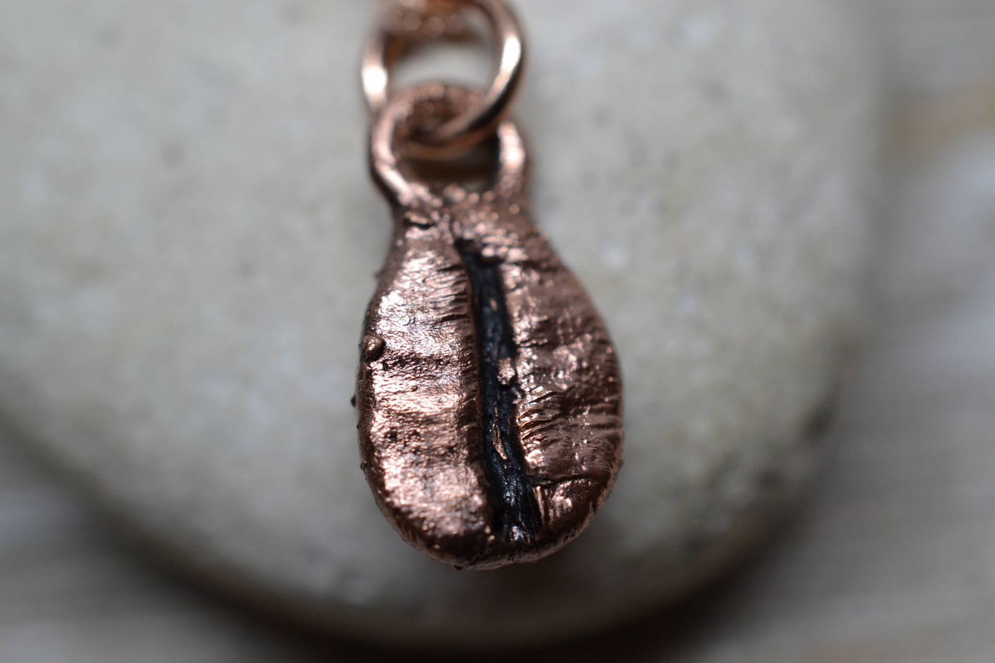 Dainty Copper Coffee Bean Necklace