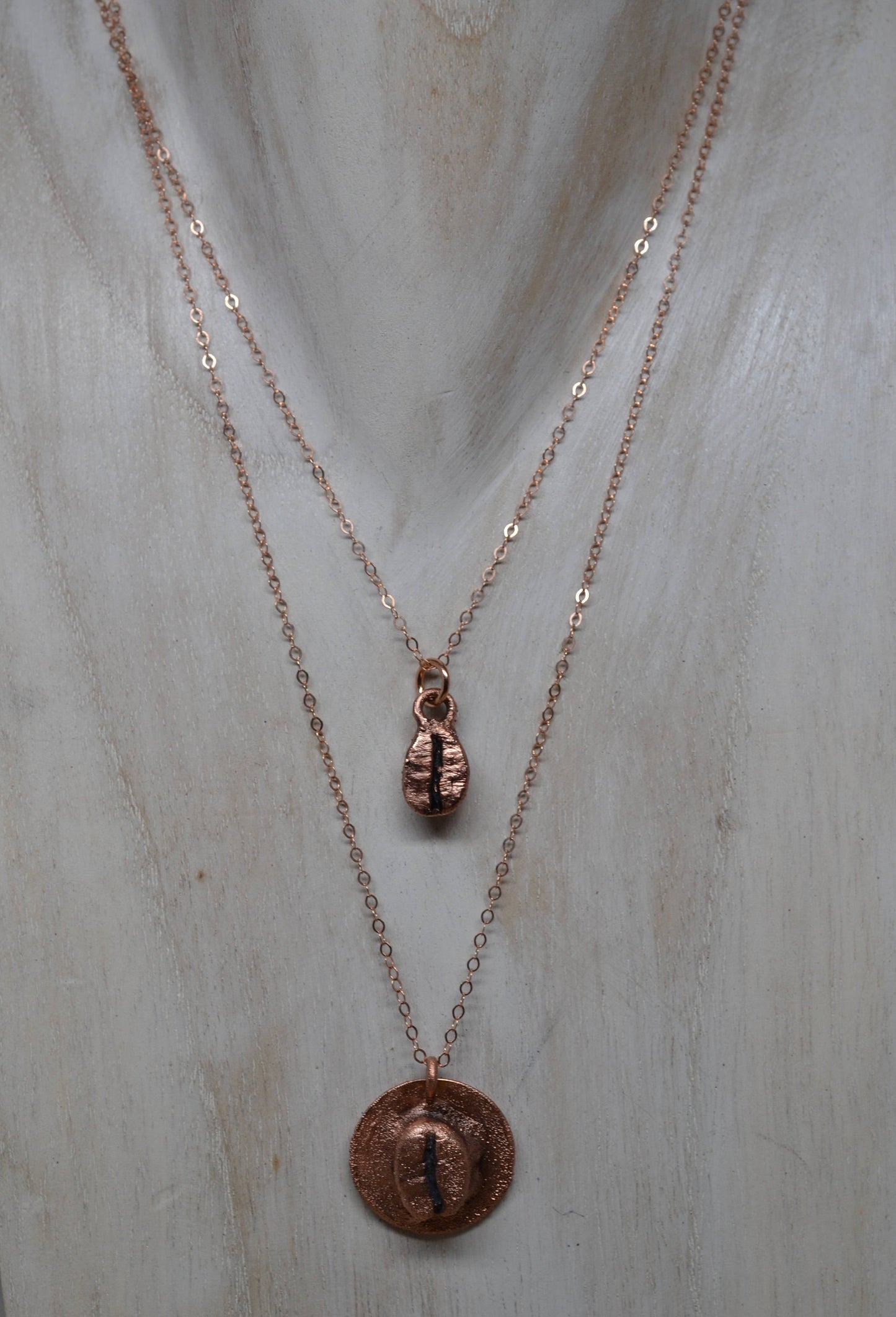 Dainty Copper Coffee Bean Necklace
