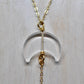 Crescent Clear Quartz Gold Filled Moon Necklace