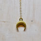 Crescent Clear Quartz Gold Filled Moon Necklace