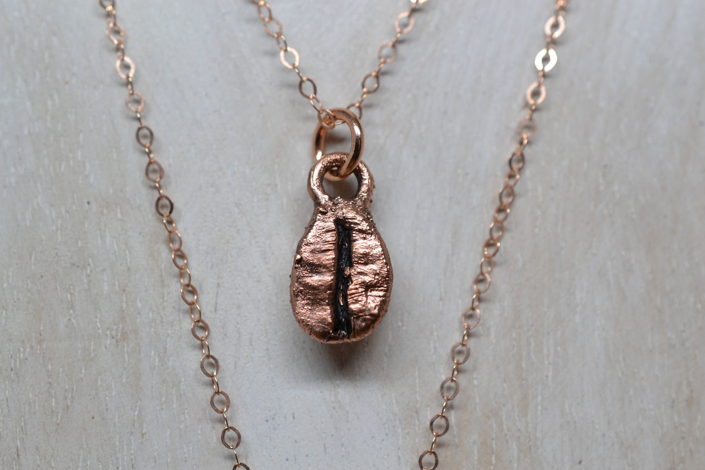 Dainty Copper Coffee Bean Necklace
