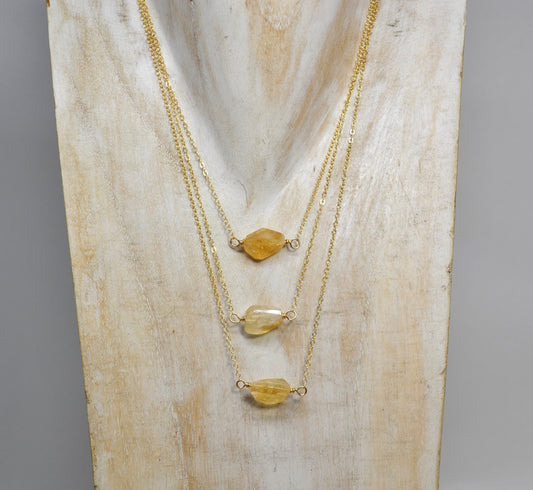 Citrine 14k Gold Filled Necklace || November Birthstone