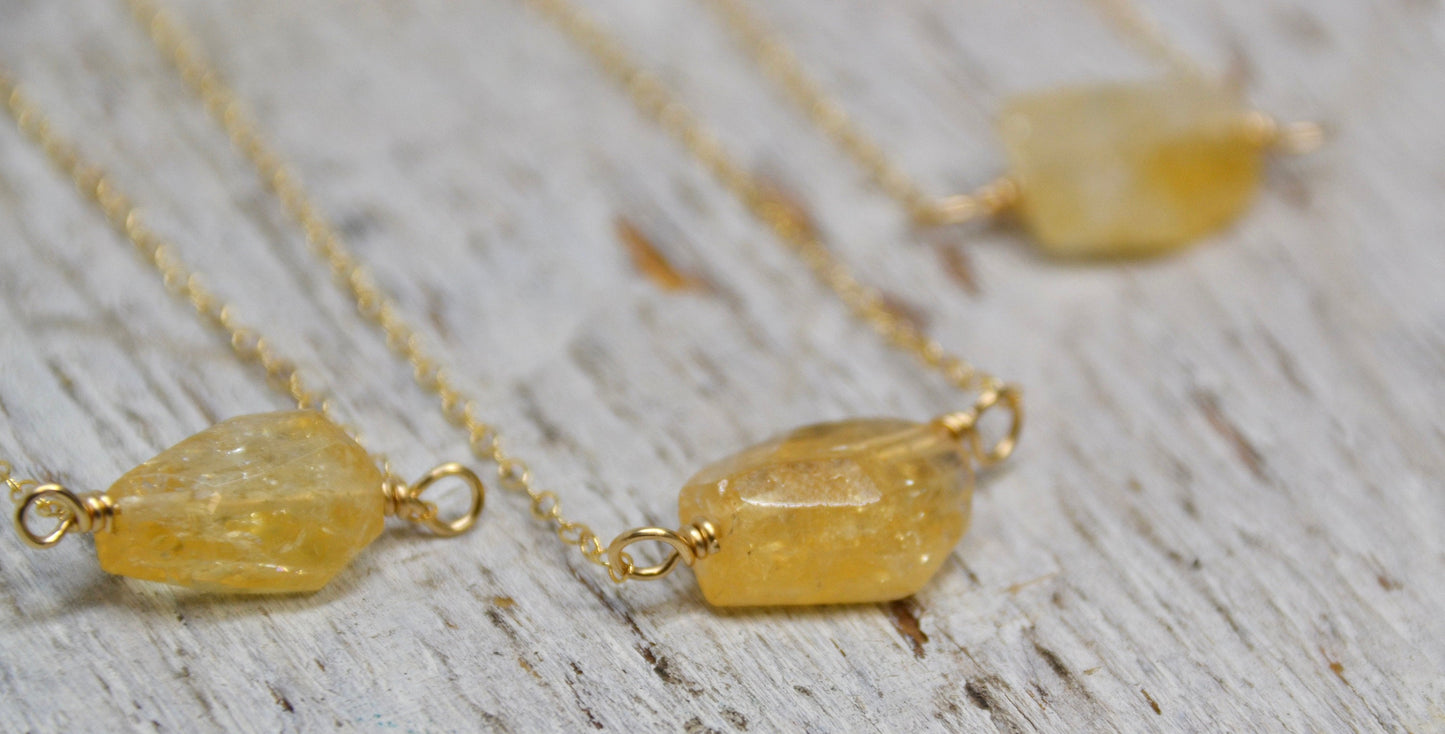Citrine 14k Gold Filled Necklace || November Birthstone
