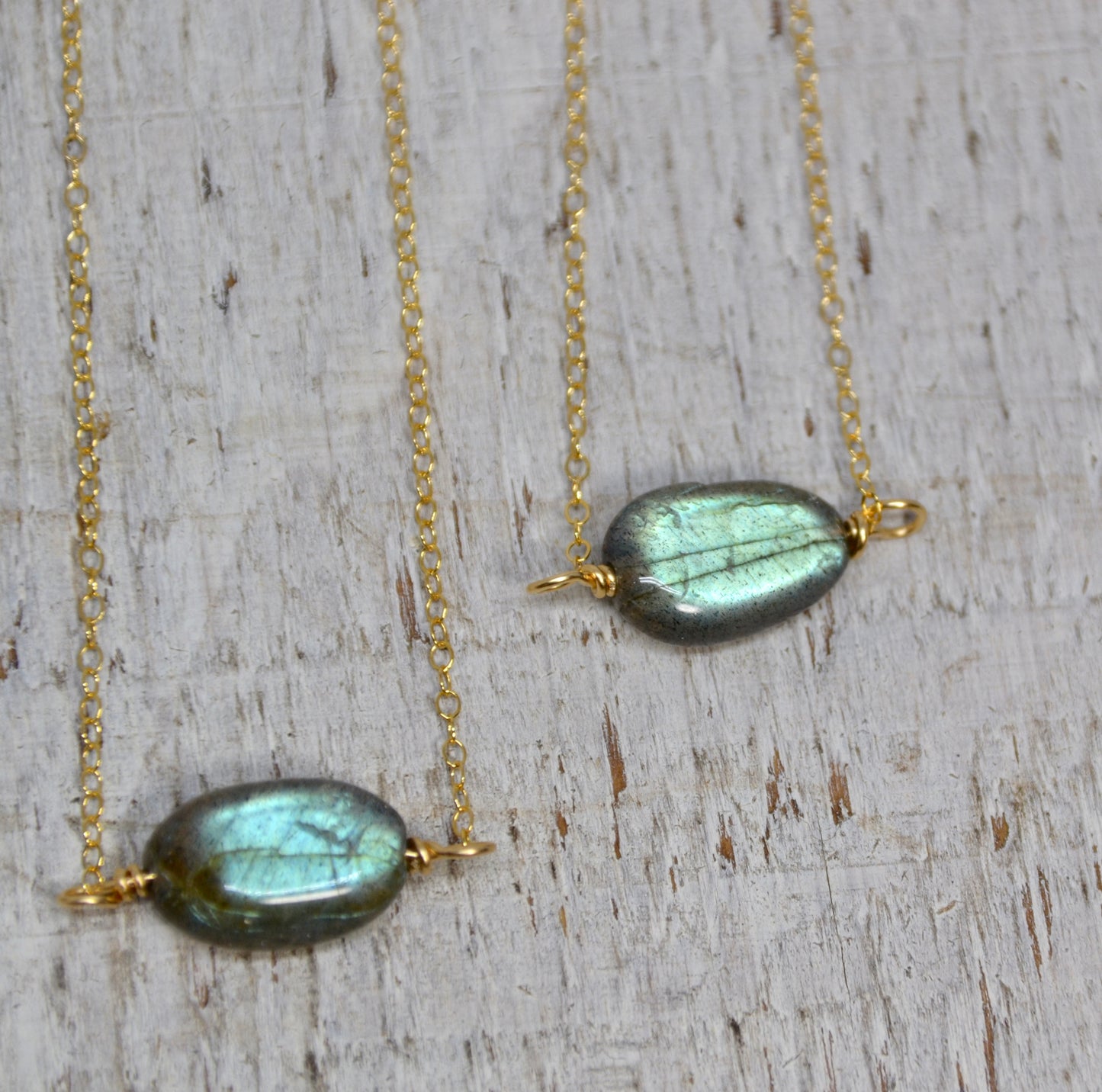 Gold Filled Faceted Labradorite Necklace