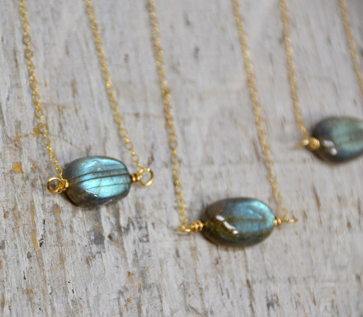 Gold Filled Faceted Labradorite Necklace