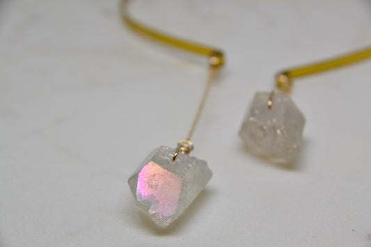 Statement Angel Aura Quartz Collar Drop Necklace