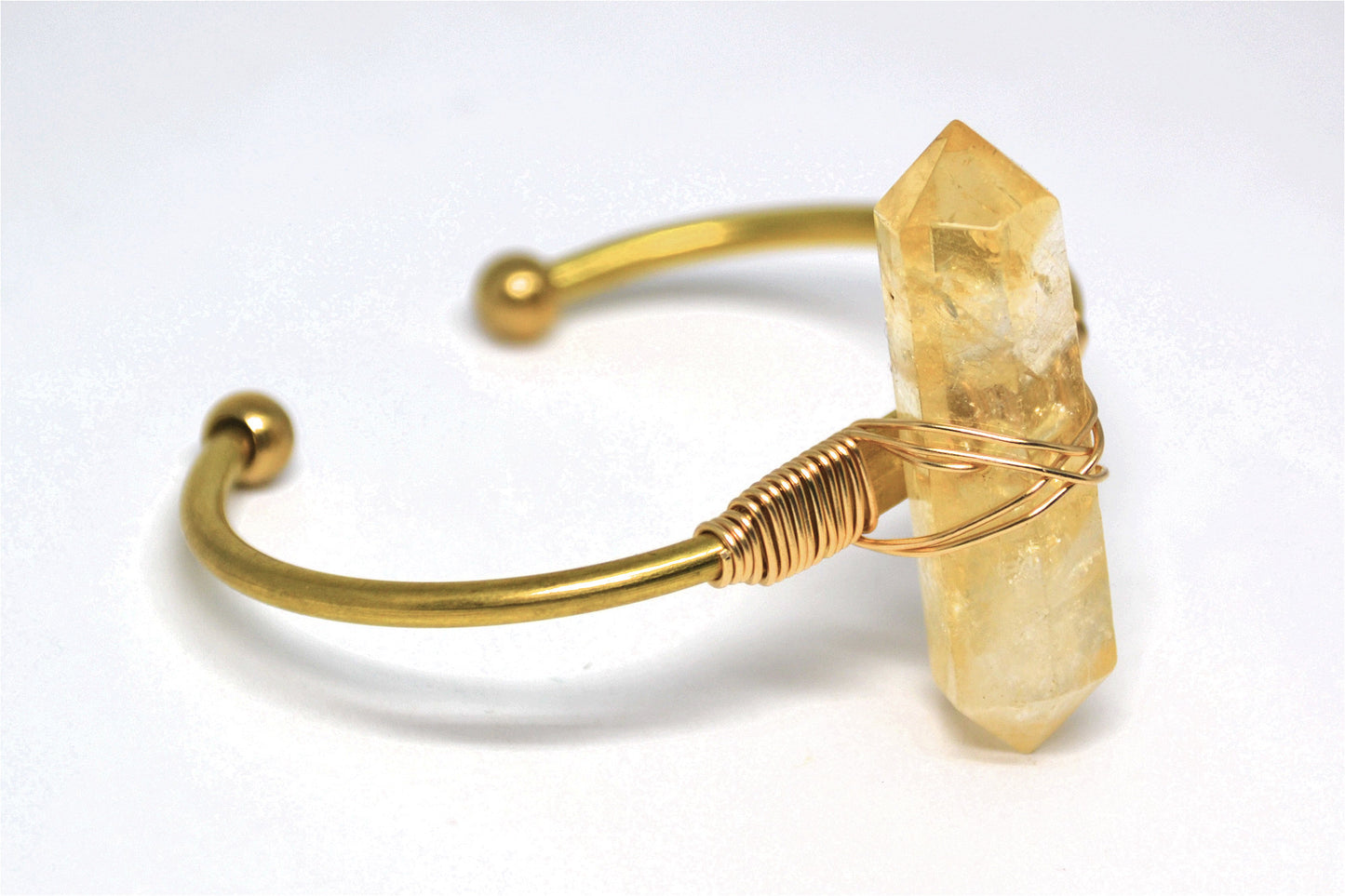 Wire Wrapped Crystal Cuff Bracelet