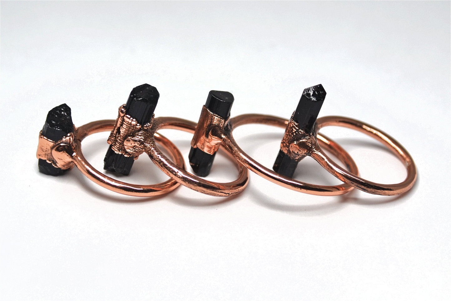 Raw Black Tourmaline Ring | Raw Tourmaline Ring | Electroformed Copper Ring