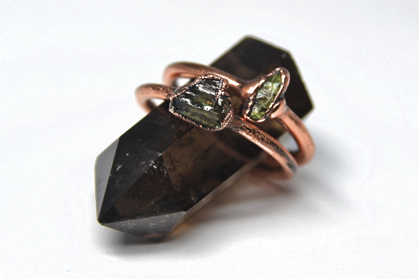 Raw Green Tourmaline Ring | Raw Tourmaline Ring | Stacking Ring |
