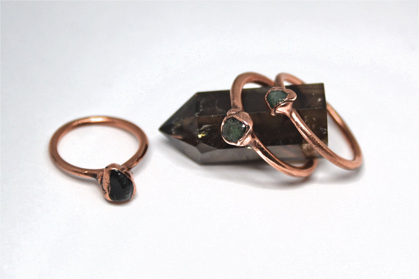Emerald Copper Ring || May Birthstone Ring
