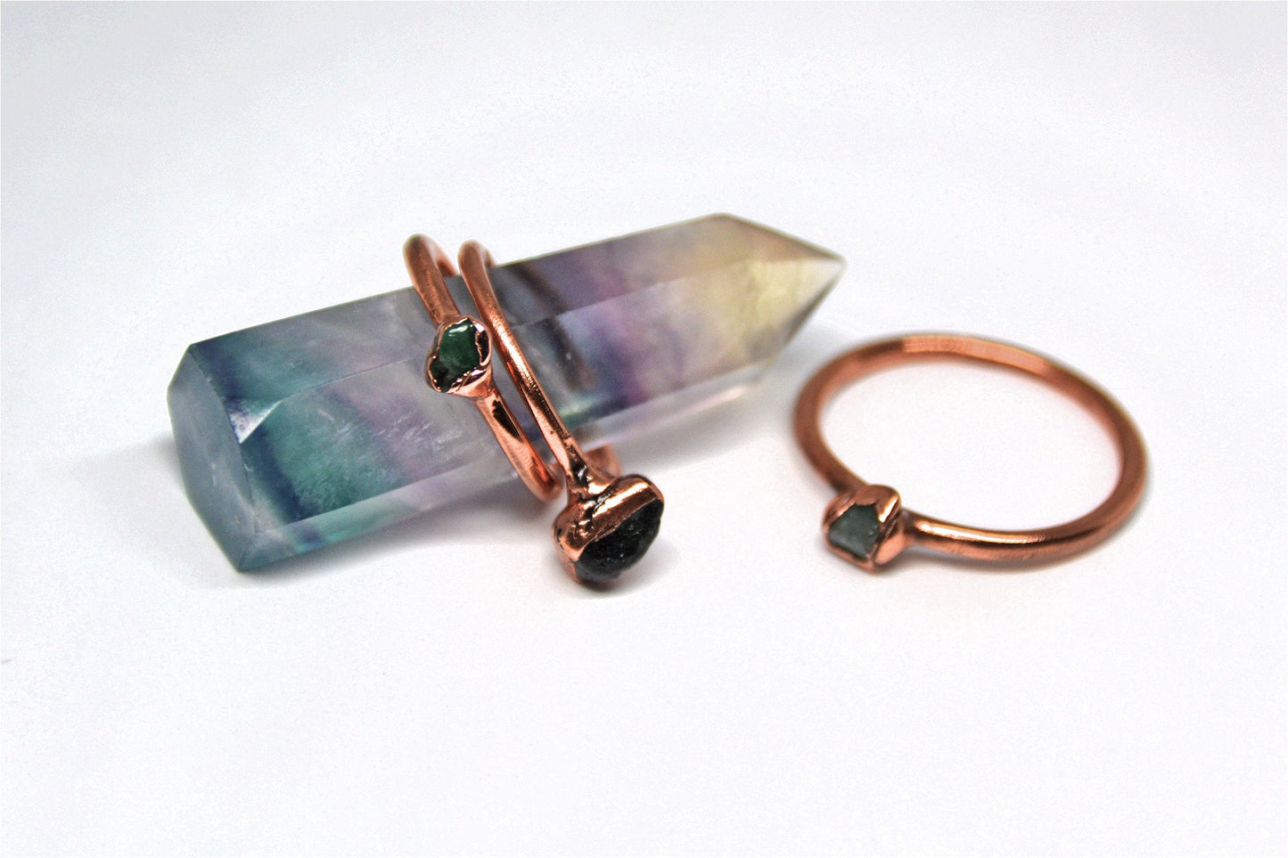 Emerald Copper Ring || May Birthstone Ring