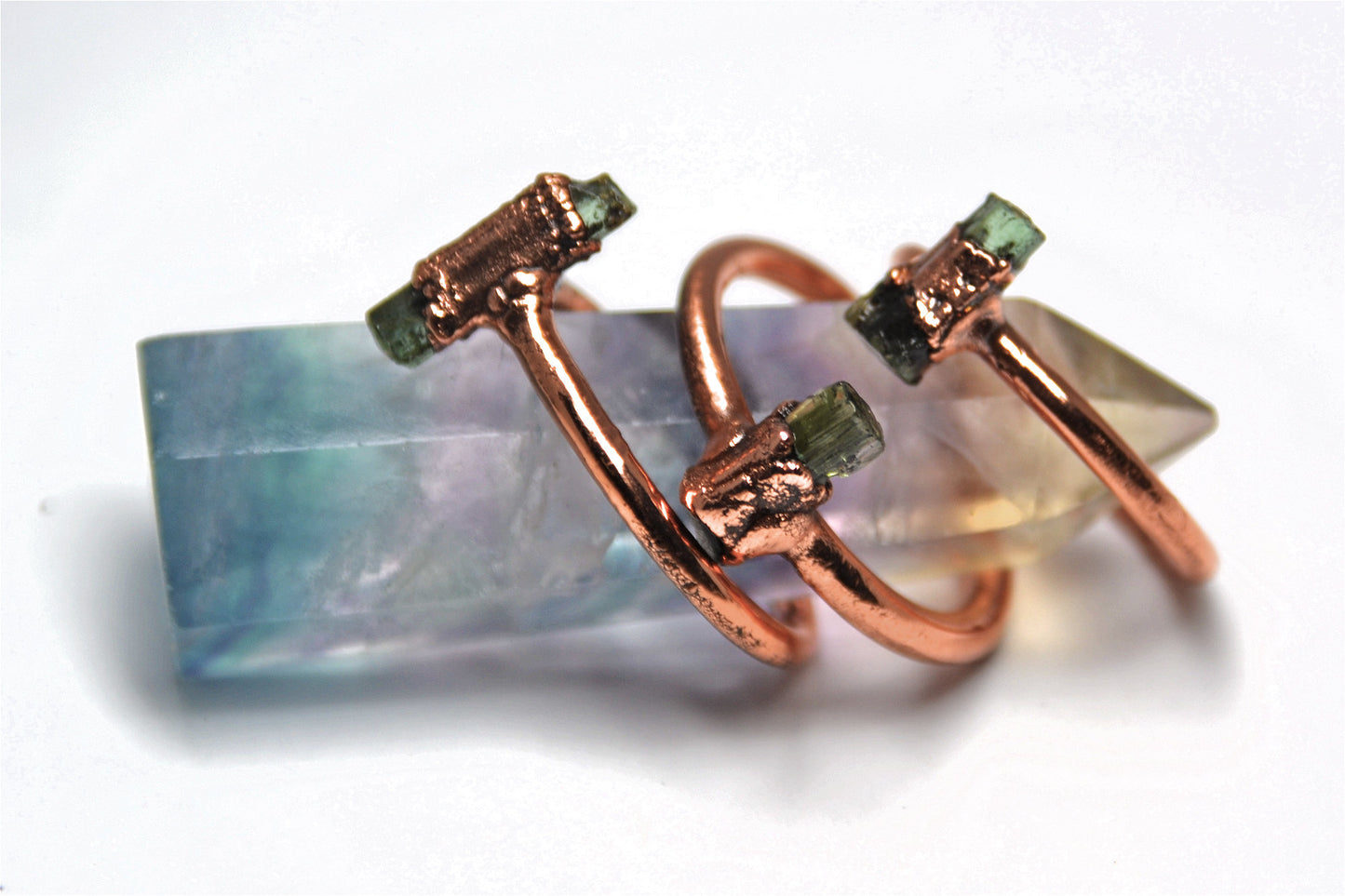 Raw Tourmaline Ring | Raw Green Tourmaline Ring | Stacking Ring