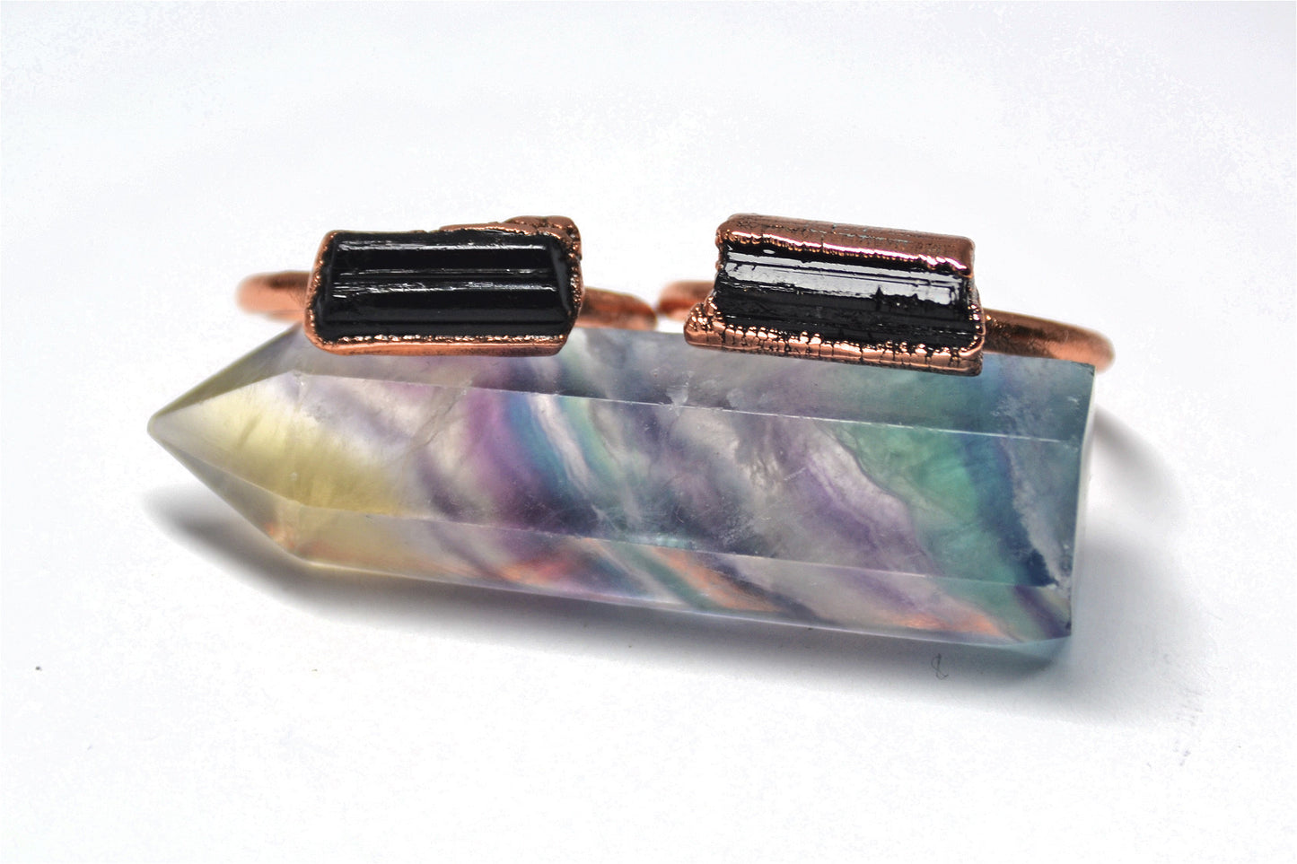 Grounding Black Tourmaline Bar Ring Copper