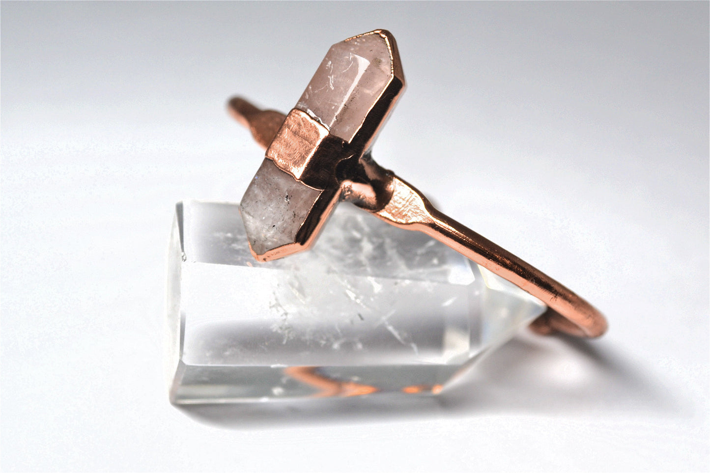 Copper Rose Quartz Cuff | Rose Quartz Jewelry