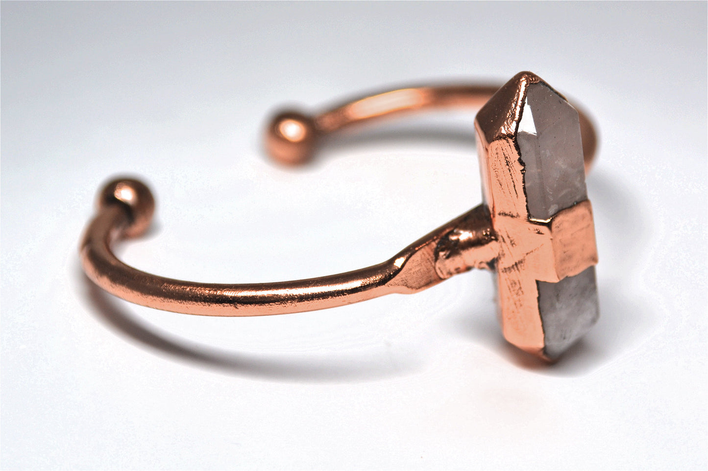 Copper Rose Quartz Cuff | Rose Quartz Jewelry