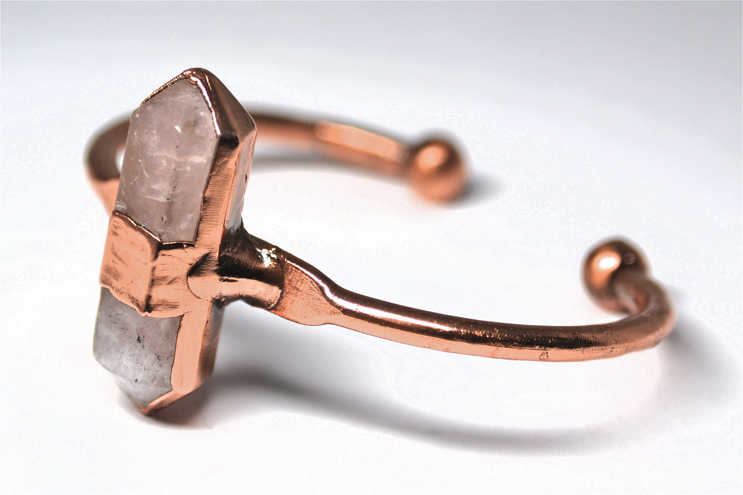 Copper Rose Quartz Cuff | Rose Quartz Jewelry