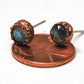 Faceted Labradorite Studs Copper