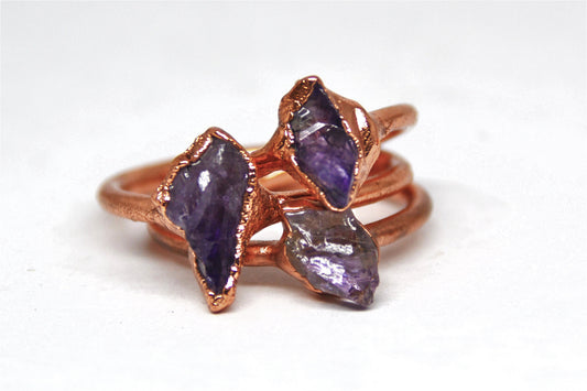 Raw Amethyst Ring| February Birthstone | Raw Stone Ring