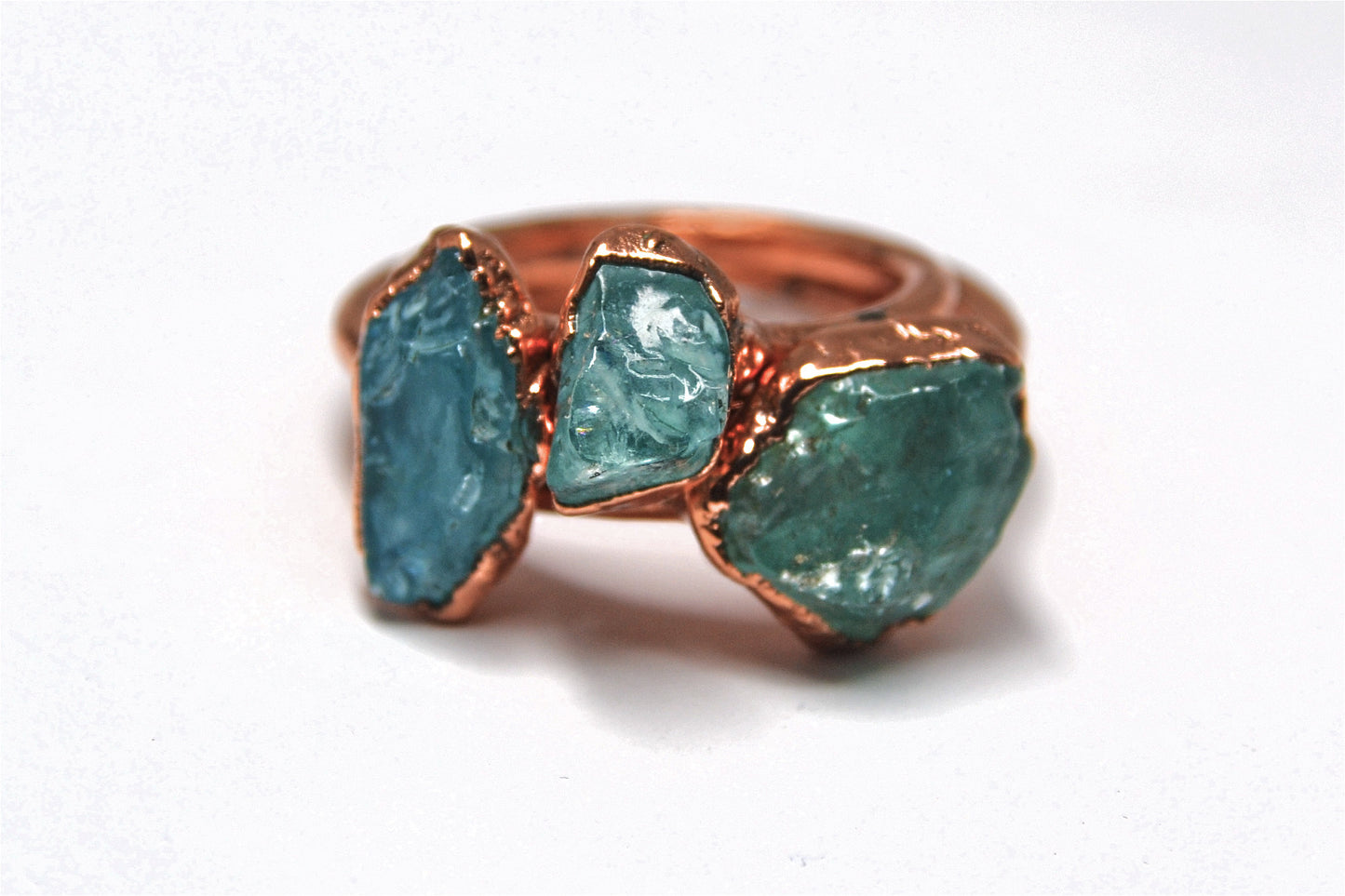 Raw Blue Apatite Ring | Rough Apatite Ring |