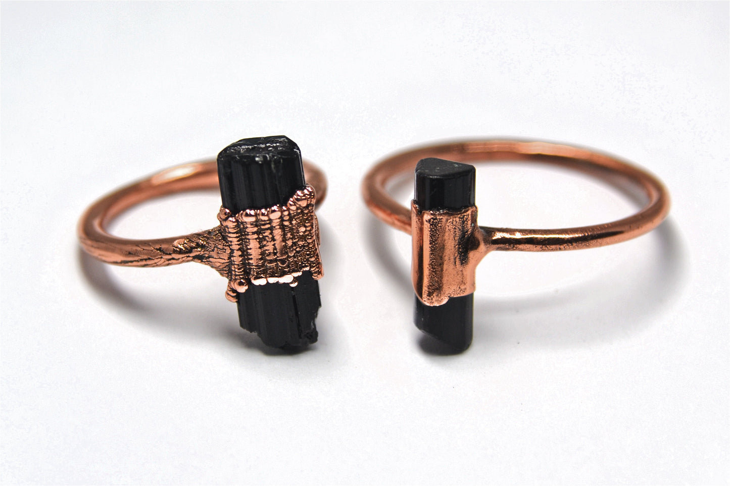 Raw Black Tourmaline Ring | Raw Tourmaline Ring | Electroformed Copper Ring