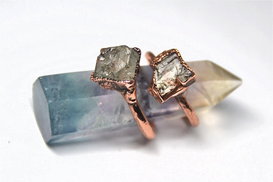 Chunky Raw Aquamarine Ring || March Birthstone