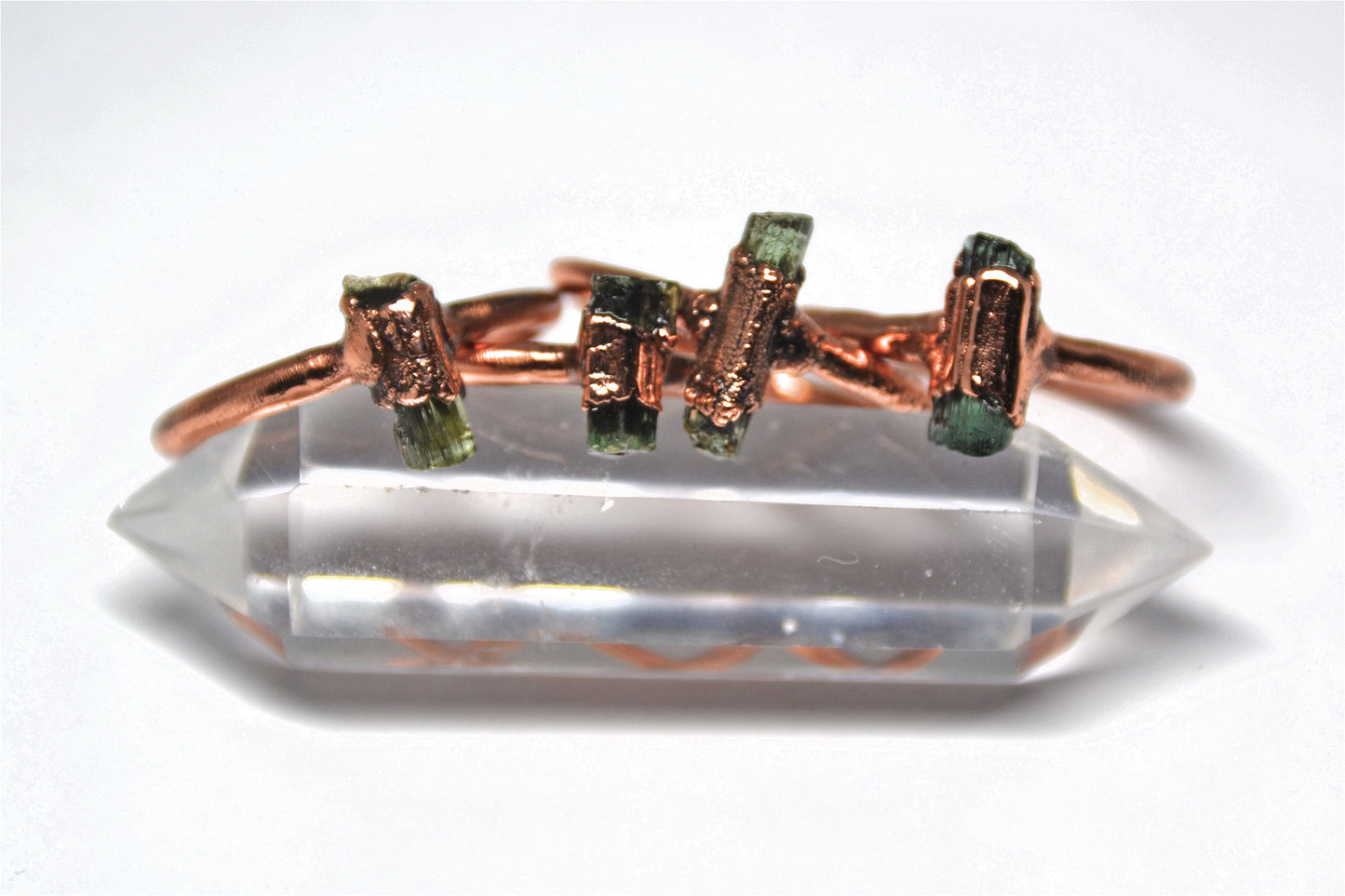 Raw Tourmaline Ring | Raw Green Tourmaline Ring | Stacking Ring