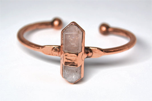 Copper Rose Quartz Cuff | Rose Quartz Jewelry