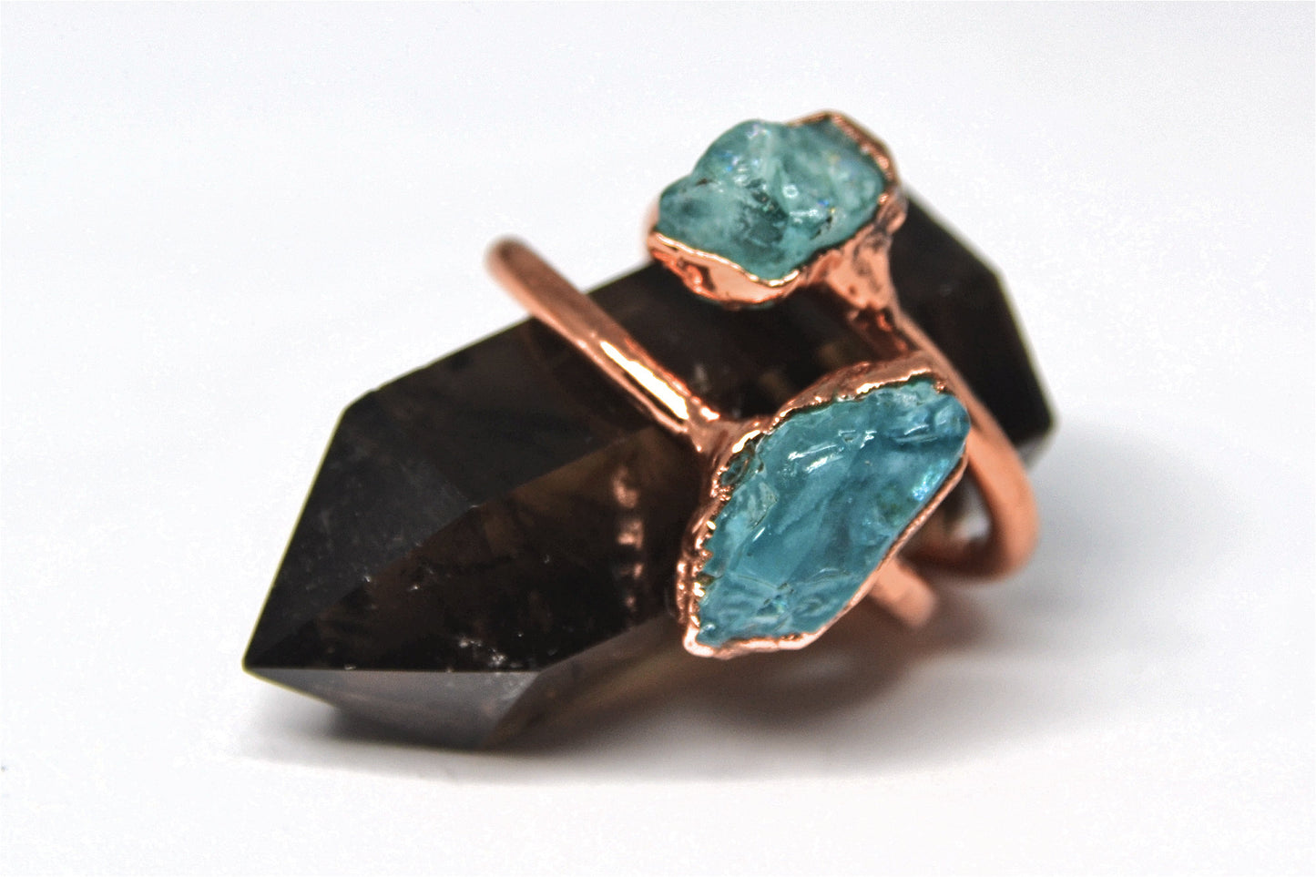 Raw Blue Apatite Ring | Rough Apatite Ring |