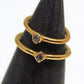 Golden Baby Herkimer Diamond Ring | April Birthstone Ring |