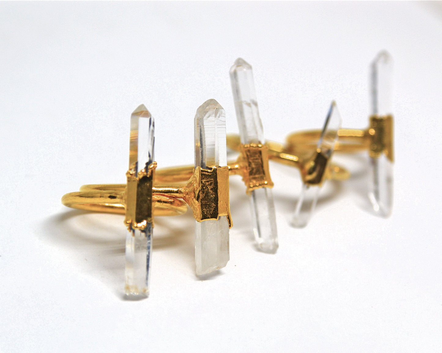 Gold Raw Clear Quartz || April Birthstone