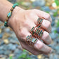 Raw  Green Tourmaline Bar Ring | Stacking Ring | Stackable Ring |