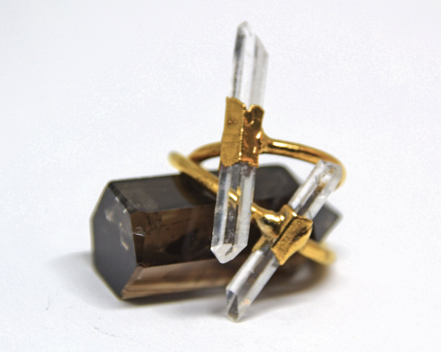 Gold Raw Clear Quartz || April Birthstone
