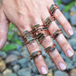 Raw  Green Tourmaline Bar Ring | Stacking Ring | Stackable Ring |