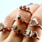 Copper Citrine & Herkimer Diamond Ring || April & November Birthstone